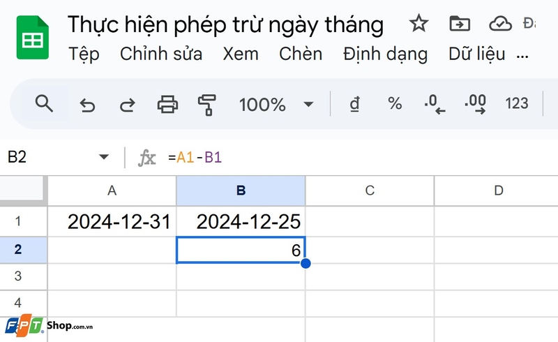 hàm trừ trong Google Sheets ảnh 6