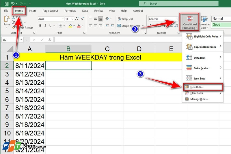 Hàm WEEKDAY - Ảnh 10