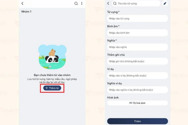 Bạn có thể bắt đầu thêm từ vựng vào sổ tay của mình