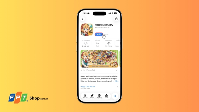Nhấn Nhận để tải game về thiết bị