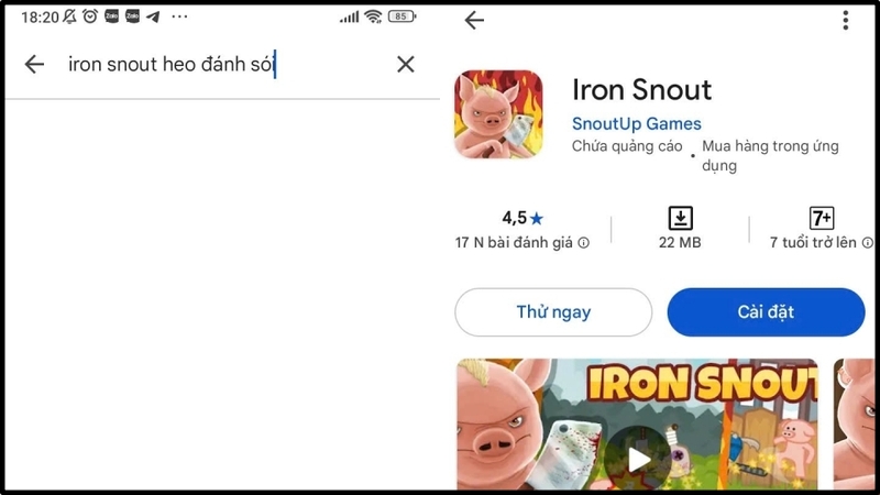 Tải game qua CH Play hoặc AppStore