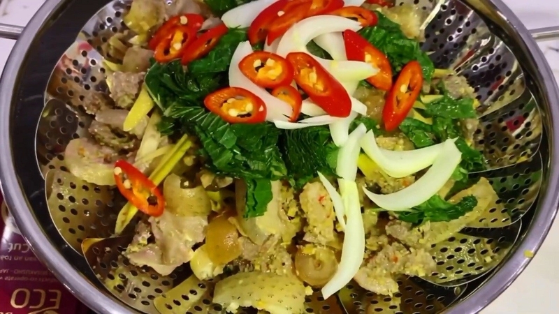 heo rừng hấp tía tô 3