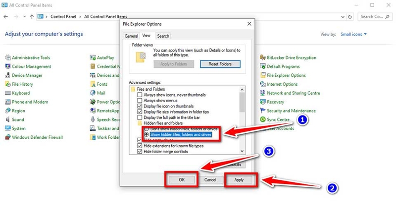 cách hiện file ẩn trong Win 10 - 11