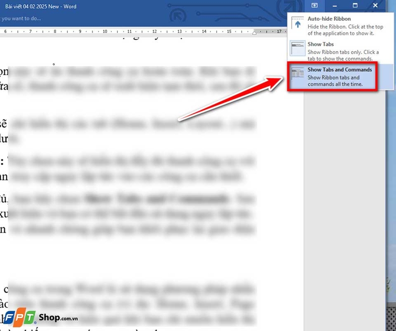 Cách hiện thanh công cụ trong Word - 05