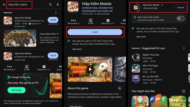 Đối với Android