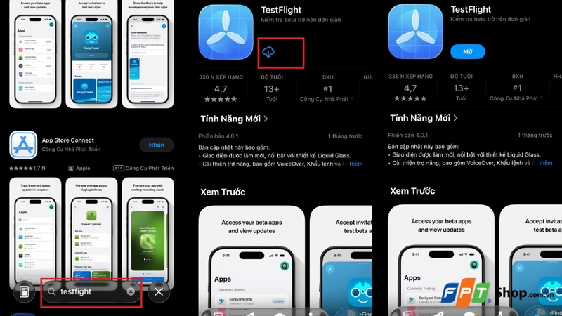 Tải ứng dụng TestFlight