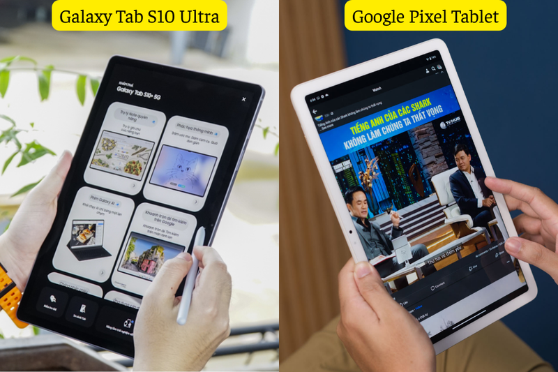 hiệu năng Galaxy Tab S10 Ultra và Google Pixel Tablet