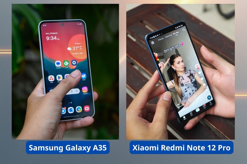 hiệu năng Samsung Galaxy A35 và Xiaomi Redmi Note 12 Pro