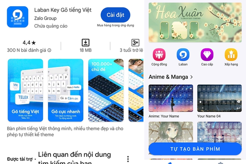 Cài đặt hình nền bàn phím cho Android 1.