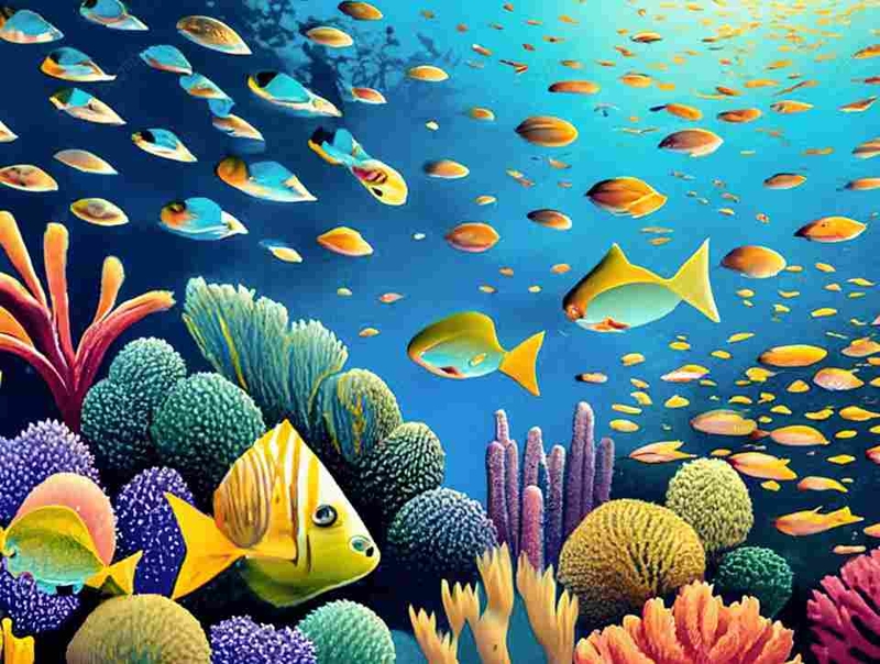 Hình nền cá tươi tắn và nhộn nhịp