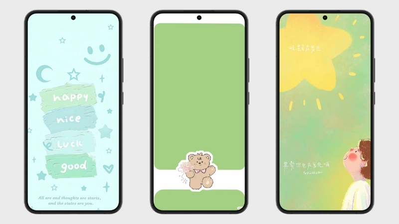 Hình nền cute màu xanh lá (h1)