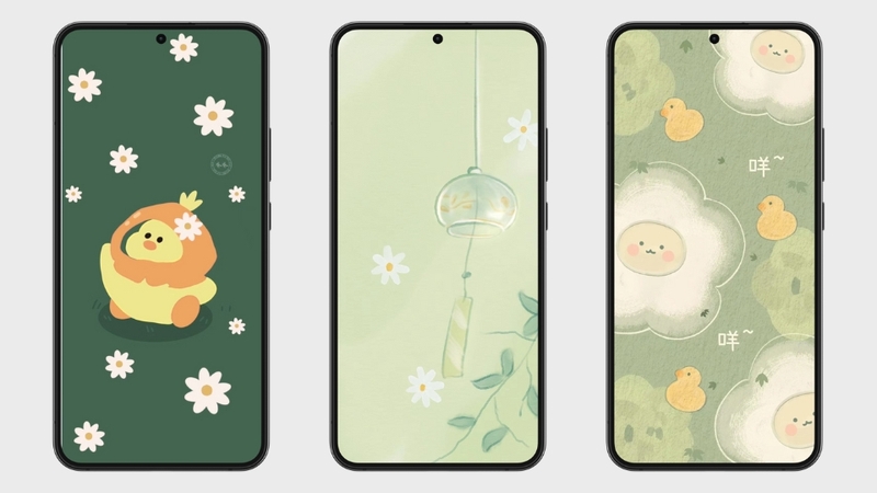 Hình nền cute màu xanh lá (h2)