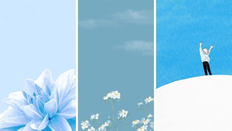 Hình nền điện thoại đơn giản cùng tông màu xanh dương (hình 2)