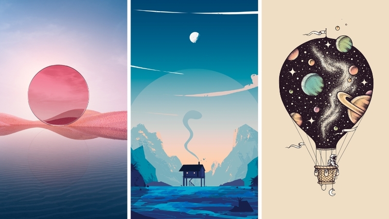 Hình nền điện thoại đơn giản dạng đồ họa 3D (hình 2)