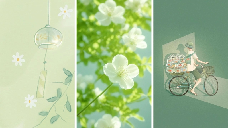 Hình nền điện thoại đơn giản cùng tông màu xanh lá (hình 2)