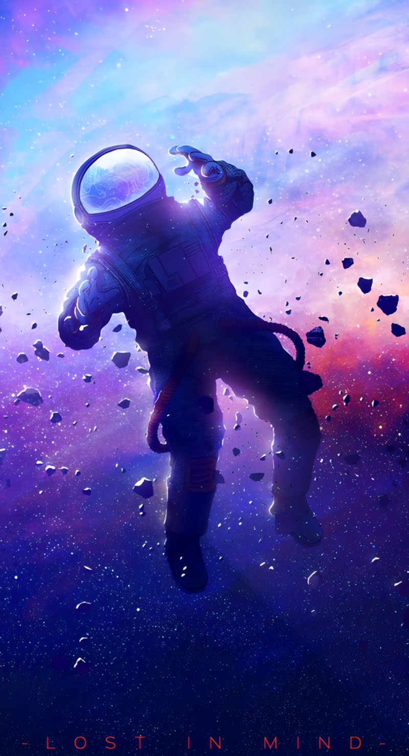 Hình nền galaxy cùng phi hành gia 2