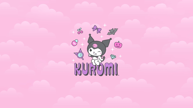 Hình nền Kuromi màu hồng đáng yêu 5