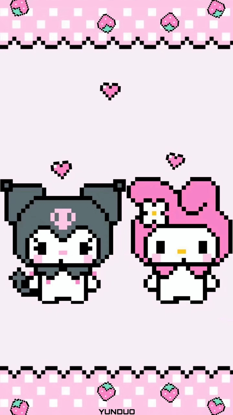 Hình nền kết hợp Kuromi và Melody 3