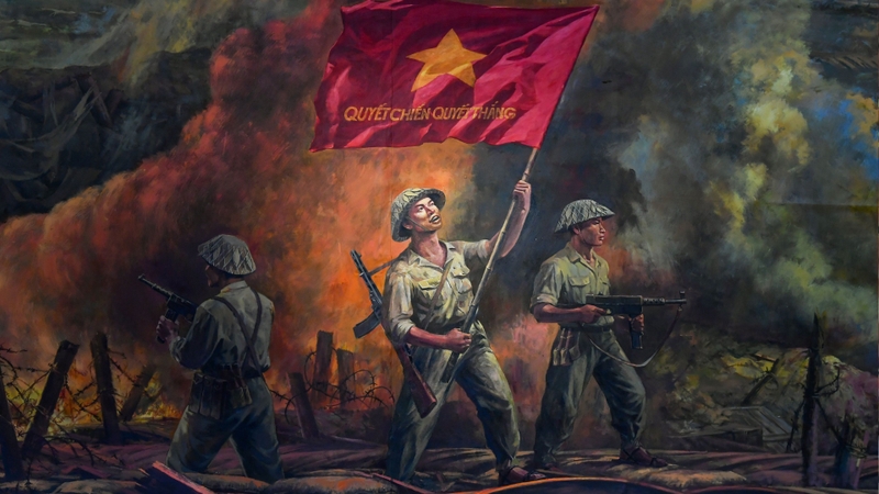 Hình nền lá cờ Việt Nam mừng chiến thắng 4