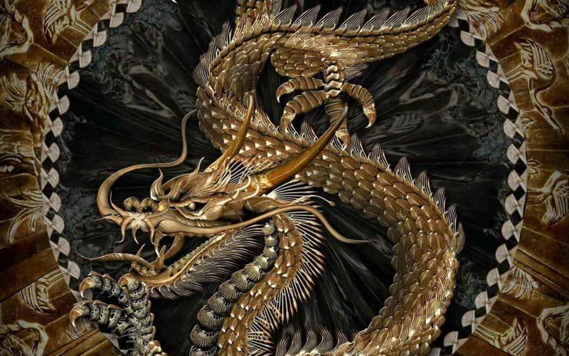 Hình nền rồng phong cách truyền thống 5