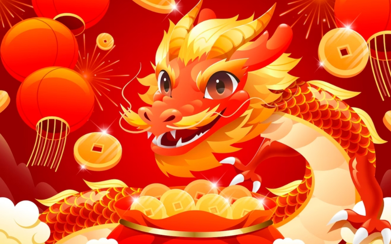Hình nền rồng hiện đại tối giản 1