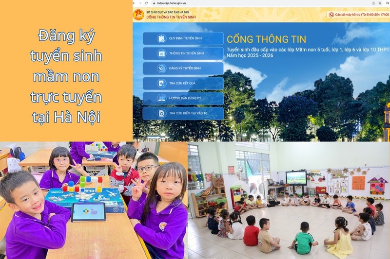 hình thức đăng ký tuyển sinh mầm non trực tuyến