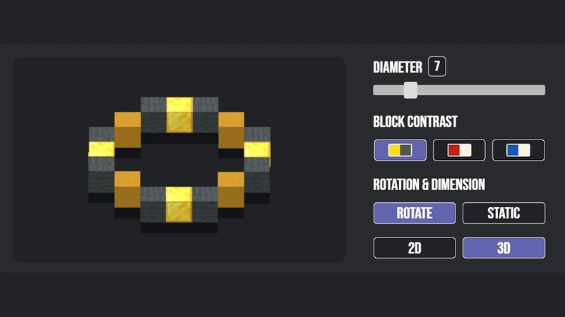 Bước 2: Mở công cụ tạo hình tròn Minecraft