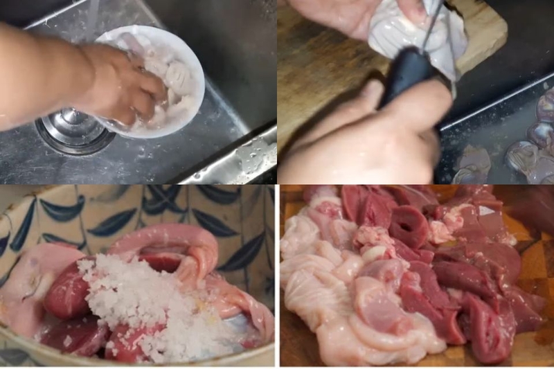 Sơ chế lòng gà