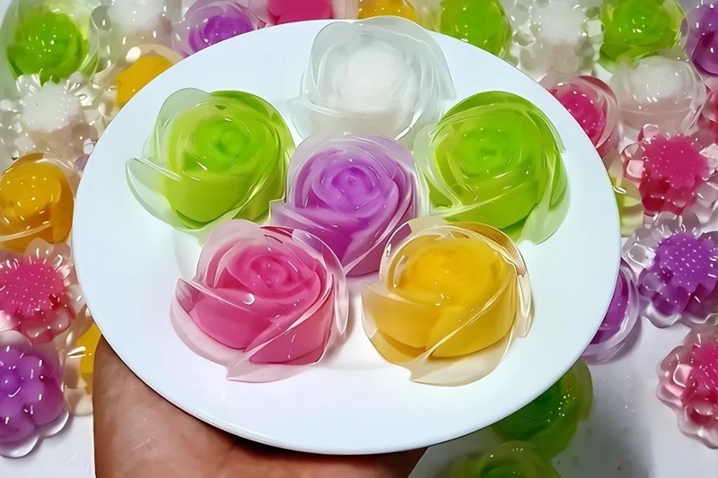 hoàn thiện thạch rau câu hoa hồng