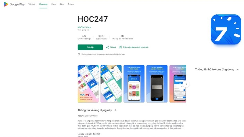 Cách tải Hoc247 trên Android