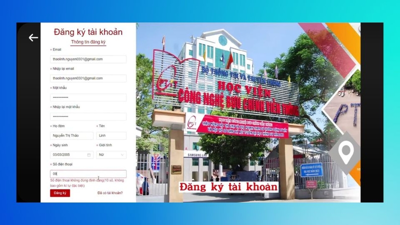 Truy cập vào website của trường để nộp hồ sơ trực tuyến