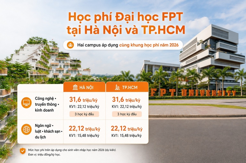 Học phí Đại học FPT tại Hà Nội và TP.HCM