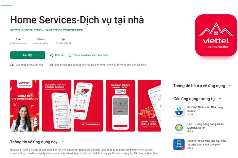 Cách tải Home Services trên điện thoại