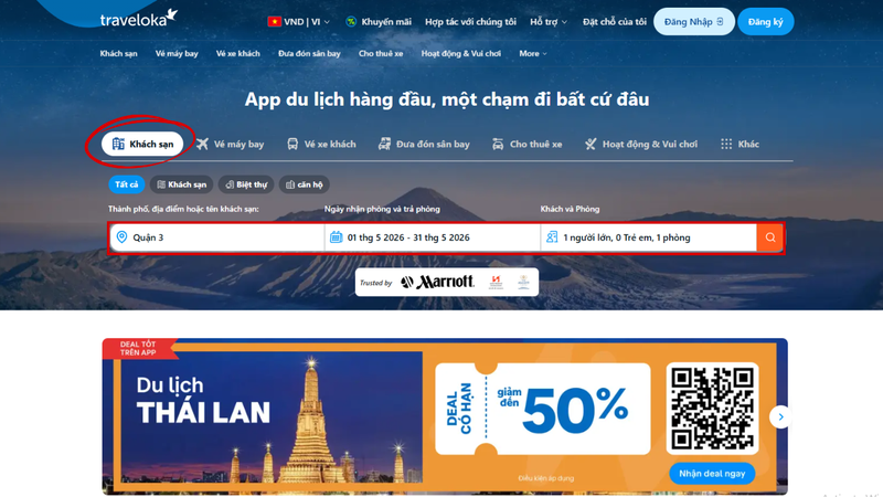 Cách tìm homestay gần đây bằng Traveloka 1