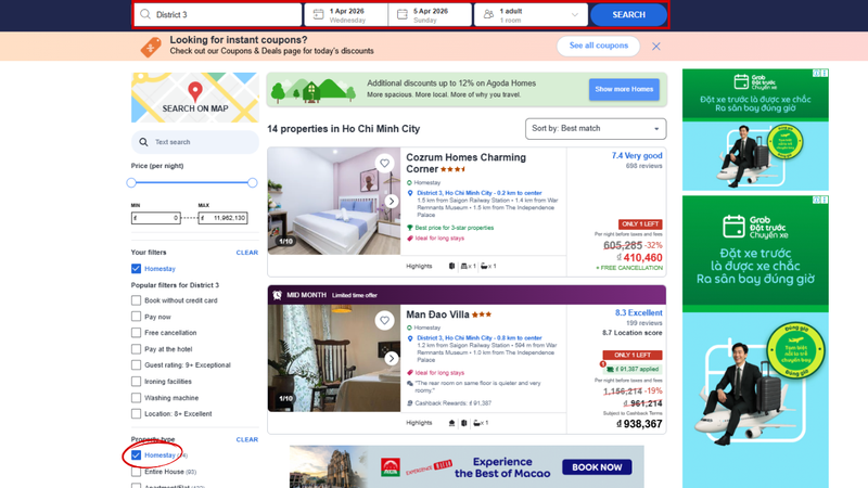 Chọn homestay