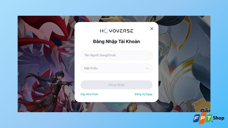 Đăng nhập tài khoản HoYoverse