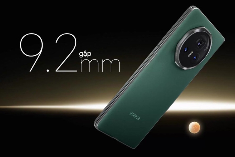 HONOR Magic V3 dày chỉ 9,2 mm khi gập lại