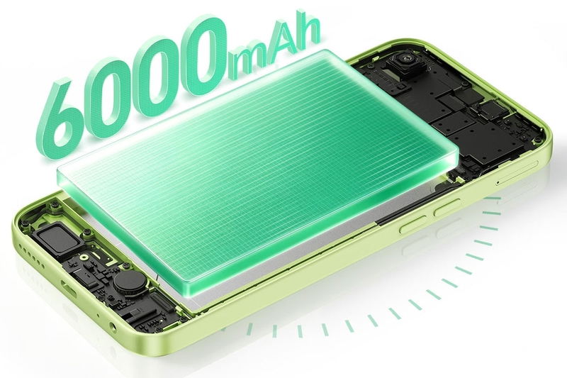 Viên pin 6.000 mAh giúp HONOR Play20C đáp ứng nhu cầu sử dụng trong thời gian dài mà không phải sạc thường xuyên.