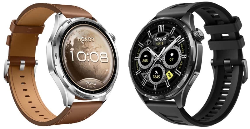HONOR Watch 6 sở hữu mặt đồng hồ tròn với hai tùy chọn dây đeo mang phong cách khác nhau.