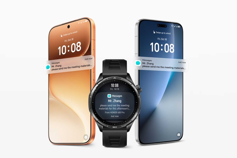 HONOR Watch 6 hỗ trợ kết nối đồng thời hai điện thoại, thuận tiện theo dõi thông báo từ nhiều thiết bị.