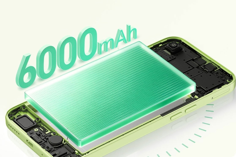 Pin 6.000 mAh giúp HONOR X5ds kéo dài thời gian sử dụng giữa các lần sạc.