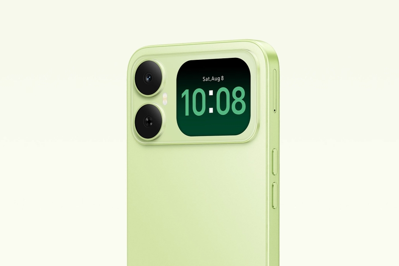 Màn hình phụ 2,01 inch trên HONOR X5ds hỗ trợ thao tác nhanh và chụp selfie bằng camera sau.