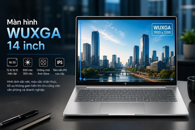 Màn hình WUXGA 14 inch tối ưu cho công việc văn phòng