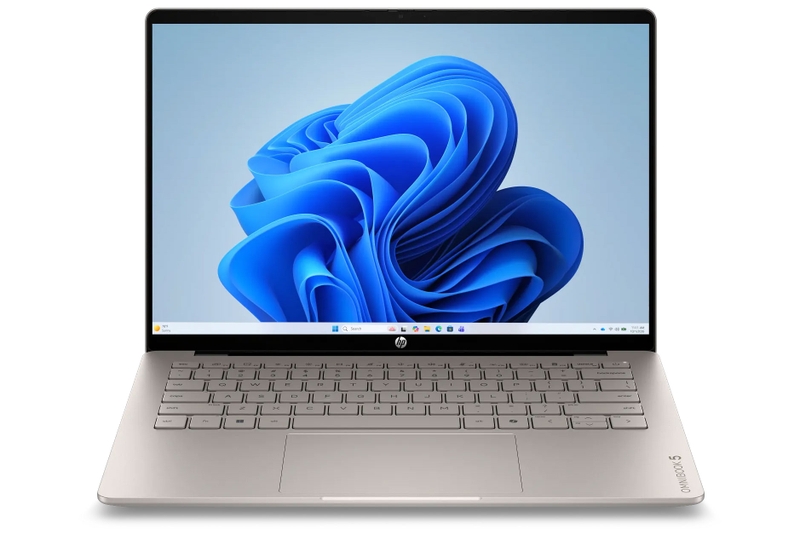 HP OmniBook 5 14 inch có tùy chọn màn hình OLED 120 Hz, hỗ trợ hiển thị chuyển động mượt hơn trong quá trình sử dụng.
