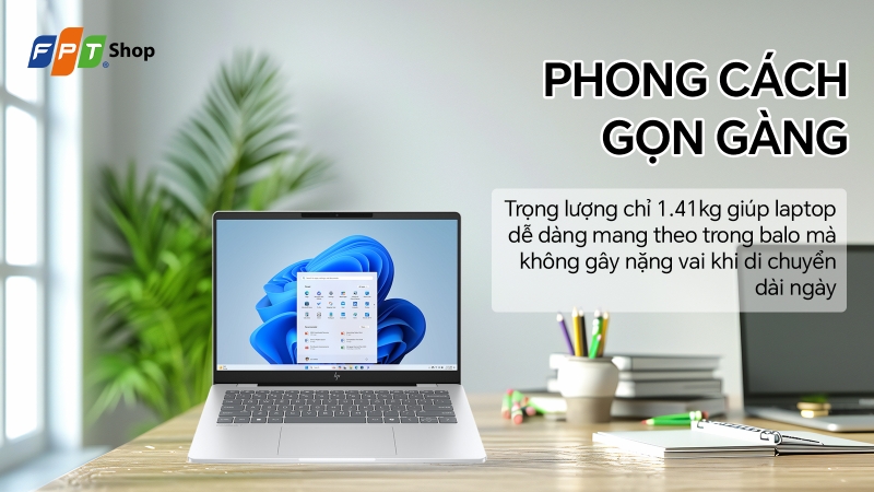 HP OmniBook 7 14-fr0033TU - Thiết kế mỏng nhẹ, sang trọng và cao cấp