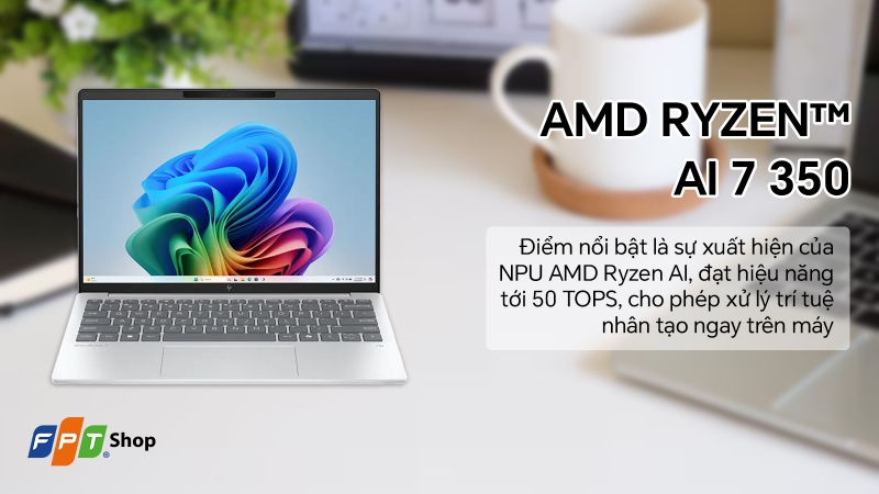 Laptop HP OmniBook 7 Aero 13-bg1083AU BZ7R9PA Vi xử lý Ryzen™ AI 7 350 đầu bảng