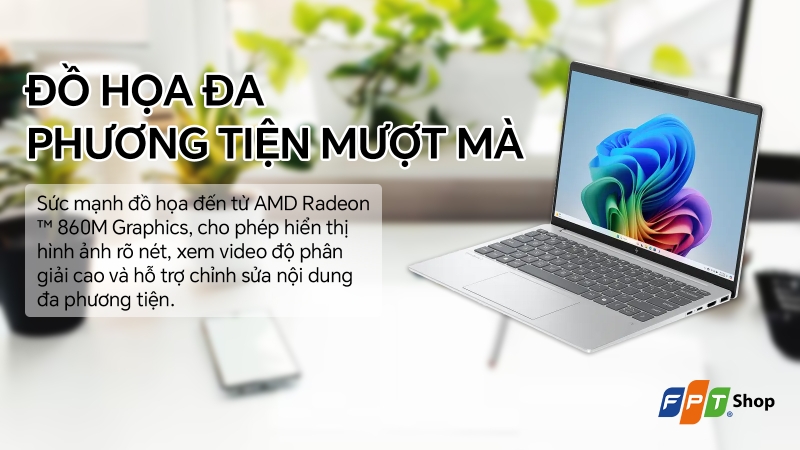 Laptop HP OmniBook 7 Aero 13-bg1083AU BZ7R9PA Đồ họa Radeon™ 860M mượt mà