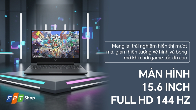 HP Gaming Victus 15-fa2456TX - Màn hình 144 Hz mượt mà, tối ưu cho game tốc độ cao