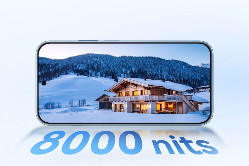 Màn hình HUAWEI Enjoy 100 Pro Max đạt độ sáng cực đại 8.000 nit tại vùng hiển thị APL 1%.