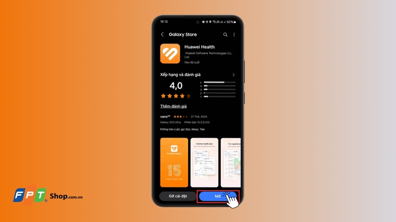 Mở ứng dụng HUAWEI Health